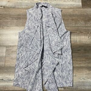 WHBM small heathered blue cascading cardigan